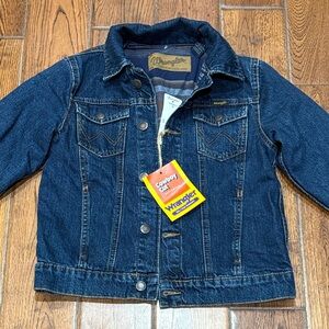 Wrangler Kids Dark Blue Jean  Denim Jacket, NEW, Cowboy Cut, sz M